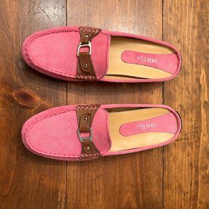 Vaneli Womens Pink Suede Buckle Slides Size: US 9.5 A